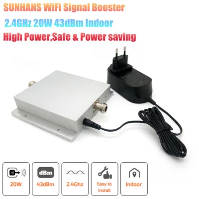 Sunhans 20W 43dBm 2.4G Indoor WiFi Signal Booster High Power Wireless Amplifier - Image 1 of 4