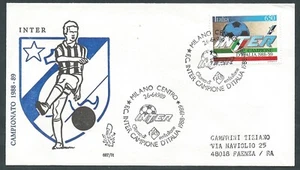 1989 ITALIA FDC VENETIA 687 INTER CAMPIONE ITALIA CALCIO NO TIMBRO ARRIVO - CG - Picture 1 of 1
