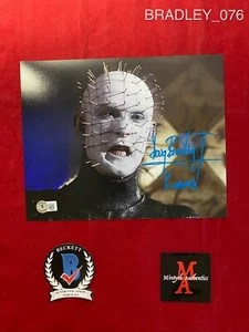 DOUG BRADLEY AUTOGRAPHED SIGNED 8x10 PHOTO! HELLRAISER! PINHEAD! HORROR! BECKETT - Picture 1 of 3