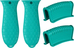 4 Pcs Non-Slip Silicone Hot Handle Holder & Assist Grips, Potholder for Cast Iro - Picture 1 of 7