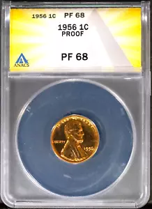 1956 1c Lincoln Small Cent Proof 68 ANACS # 7351554 + Bonus - Picture 1 of 2