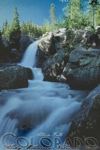 Rocky Mountain National Park Colorado Postcard Alberta Falls - Bild 1 von 2