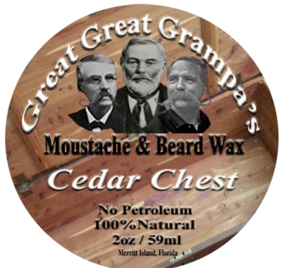 WHITE  Moustache & Beard Wax - CEDAR scent - Mild, Medium or Extreme Hold - Image 1 of 2