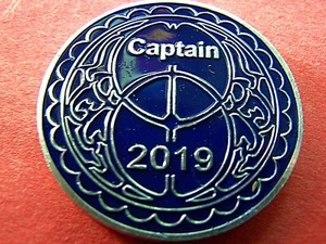  2019 Excalibur CAPTAIN Silver on Blue Dual Aluminum 10g Mardi Gras Doubloon  - Picture 1 of 2