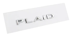 TESLA PLAID 3D Rear Emblem Boot Sticker Badge for S & X - "CHROME FINISH" - Picture 1 of 3