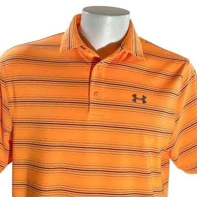 Camisa Polo Under Armour Grande Rayas Heatgear Naranja - Imagen 1 de 4