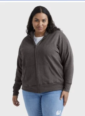 Sudadera con Capucha con Cremallera HANES para Mujer Talla 4XL Estilo Suelto Gris Bolsillos Nueva Foto 1 de 4