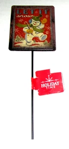Holiday Time Metal Christmas Decorative Pick ~ LET IT SNOW ~ 9"~ Retro Design - Picture 1 of 1