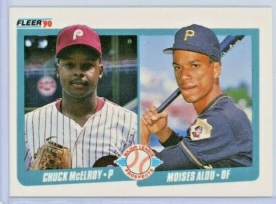 1990 Fleer #650 Moises Alou / Chuck McElroy Major League Prospects ROOKIE - MINT - Image 1 of 2