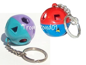 Tupperware Keychains Set 2 Shape O Ball Rare Purple Teal and Red Blue New - Picture 1 of 3