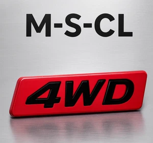 3D 4WD Metall KFZ Aufkleber Logo Schriftzug Motorsport Sticker Rot Schwarz - Bild 1 von 6