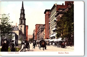 cartolina TREMONT Street Scene, Boston MA - Foto 1 di 2