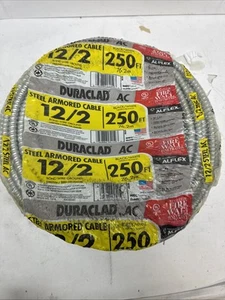 600-Volt 250 ft. 12/2 Duraclad Type BX/AC SA Lightweight Steel Armored Cable - Picture 1 of 2