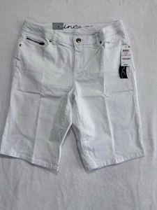 Neu mit Etikett INC Denim Bermuda Shorts weiß Größe 10, 140GW4H642 - Bild 1 von 11