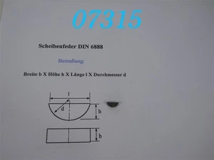 SCHEIBENFEDER  3,0 x 5,0 x 13,0  -DIN 6888-  VE: 10 STÜCK - Imagen 1 de 1