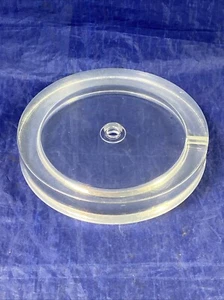 CLEAR ACRYLIC LAMP BASE 6” DIAMETER WITH CORD HOLE, VINTAGE LUCITE - Picture 1 of 11