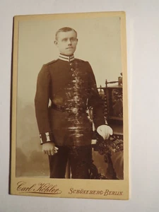 Schöneberg Berlin - stehender Soldat in Uniform - Eisenbahn-Regiment / CDV - Bild 1 von 2