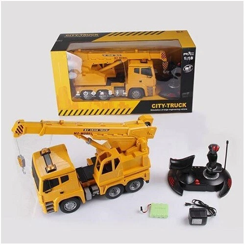 MODELLO AUTOGRU CANTIERE RC 1:18 CITY-TRUCK CRANE YELLOW 2080 SIMULATION SOUND - Immagine 1 di 1