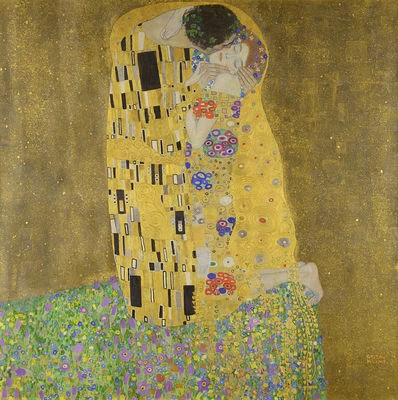 The kiss by Gustav Klimt Vintage Romance Giclee Canvas Print 22x22 Foto 1 de 2