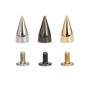 100x 13.5mm Punk Spike Cone Spots Alloy Studs Leathercraft Bullet Rivets - Picture 1 of 10