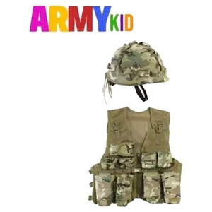 Ropa del ejército para niños - JUEGO DE CHALECO Y CASCO DE ASALTO PARA NIÑOS - CAMUFLAJE DE CONSTRUCCIÓN - Imagen 1 de 1