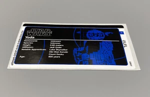 Lego 75255 Star Wars UCS Sculptures Yoda - STICKER SHEET Only - Replacement - Picture 1 of 2