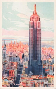 Empire State Building Sunrise NYC Skyline Architecture Art Vintage Postcard - Picture 1 of 2