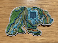 Topography Travel Bear Embroidered Iron On Patch Great on Jackets & Hats Camping