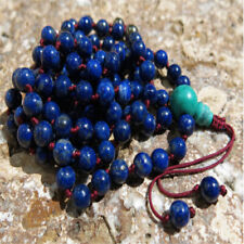 8mm Lapis lazuli turquoise 108 Beads Gemstone Mala Necklace Healing Unisex Lucky