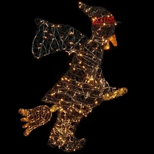 Premier Decorations 110cm weiche Acryl 3D Hexe mit warmweißen LEDs UVP 150£ - Bild 1 von 2