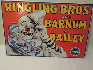 Letrero de metal en relieve de payaso circo de colección Ringling Bros and Barnum & Bailey - Imagen 1 de 7