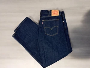 LEVIS 505 Regular Fit Jeans Straight Leg Dk Blue Rinse 40 x 32 - Picture 1 of 7