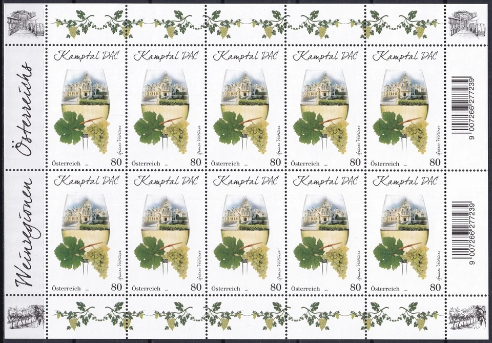 Austria 2019 Wine / Grapes MNH Full sheet - Image 1 of 1