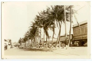 Segunda Guerra Mundial 1940 Maui Kahului escena del centro foto real -4ª división marina álbum CEB - Imagen 1 de 2