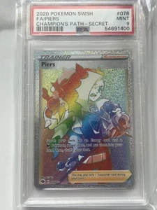 2020 Pokemon SWSH FA/Piers 078/073 Champion's Path - Secret PSA 9 Mint - Picture 1 of 4