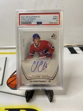 2021-22 SP Authentic Cole Caufield Future Watch Rookie Auto #902/999 PSA 9