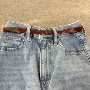 VTG Levis Belt Women 32 Cognac Leather Skinny Levis Strauss Classic Americana - Picture 1 of 6