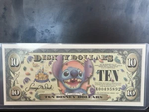 Four New Disney Dollars 50th Anniversary Stitch 2005 $10 Ten Dollar Bills! UNC! - Picture 1 of 24