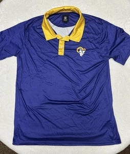 Los Angeles Rams Football Team Polo Shirt Mens L Collared NFL Team Apparel - Picture 1 of 10