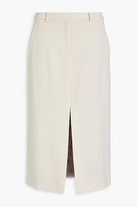Theory Front Slit Midi Pencil Skirt In Triacetate Cream Size 0 - Picture 1 of 8