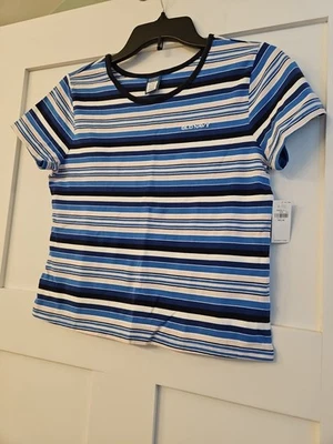 Old Navy Girls Size XXL 18 Reissue Striped Cropped Top T-shirt Short Sleeve NWT - Image 1 of 4