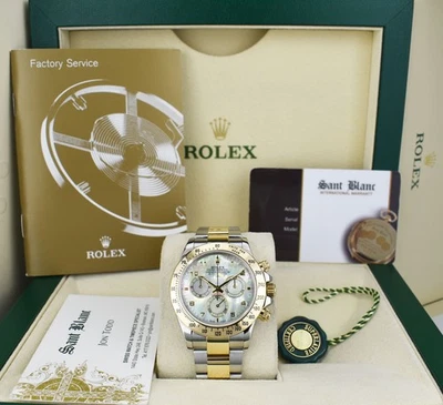 ROLEX - 40mm 18kt Gold & SS DAYTONA MOP Arabic Fat Buckle 116523 - SANT BLANC - Image 1 of 4
