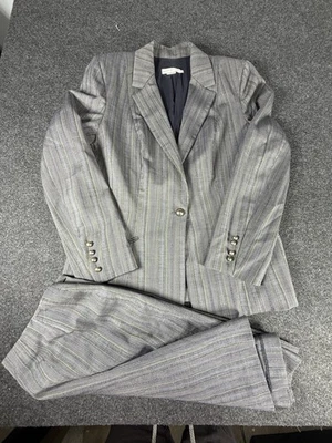 Chaqueta Blazer Falda Garfield & Marks 2 Piezas Talla 10 Rayas Carrera Lana Fresca Foto 1 de 4