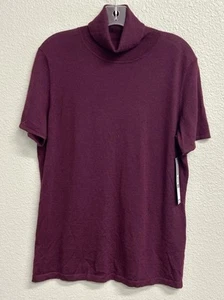 Classiques Entier NWT 100% Cashmere Short Sleeve Turtleneck Women’s XL - Picture 1 of 10