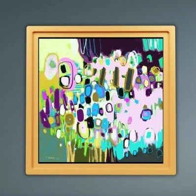 Papel semi-brilhante premium abstrato contemporâneo Emilia Bachelier 28x28” impressão - Imagem 1 de 4