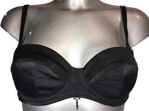 Sujetador sin tirantes cruzado forrado de espuma con aros negro Shapely Figures - Imagen 1 de 3