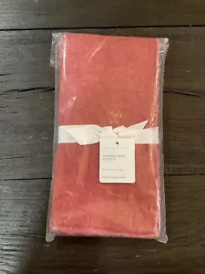 NWT (4) Pottery Barn Frayed Oversized Linen Napkins Red 22”x22” Christmas Dinner - Picture 1 of 4