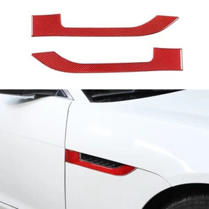 Red Carbon Fiber Side Fender Vent Frame Stiker For Jaguar F-TYPE 2013-2022 - Picture 1 of 19
