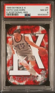 1999 Skybox E-X E-Xceptional #5 XC Keith Van Horn Red Die-Cut Insert PSA 8 POP 2 - Picture 1 of 2