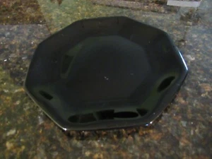 Vintage Arcoroc Black Amethyst Glass Octagon 7 3/8" Salad Bread Plate France - Picture 1 of 3